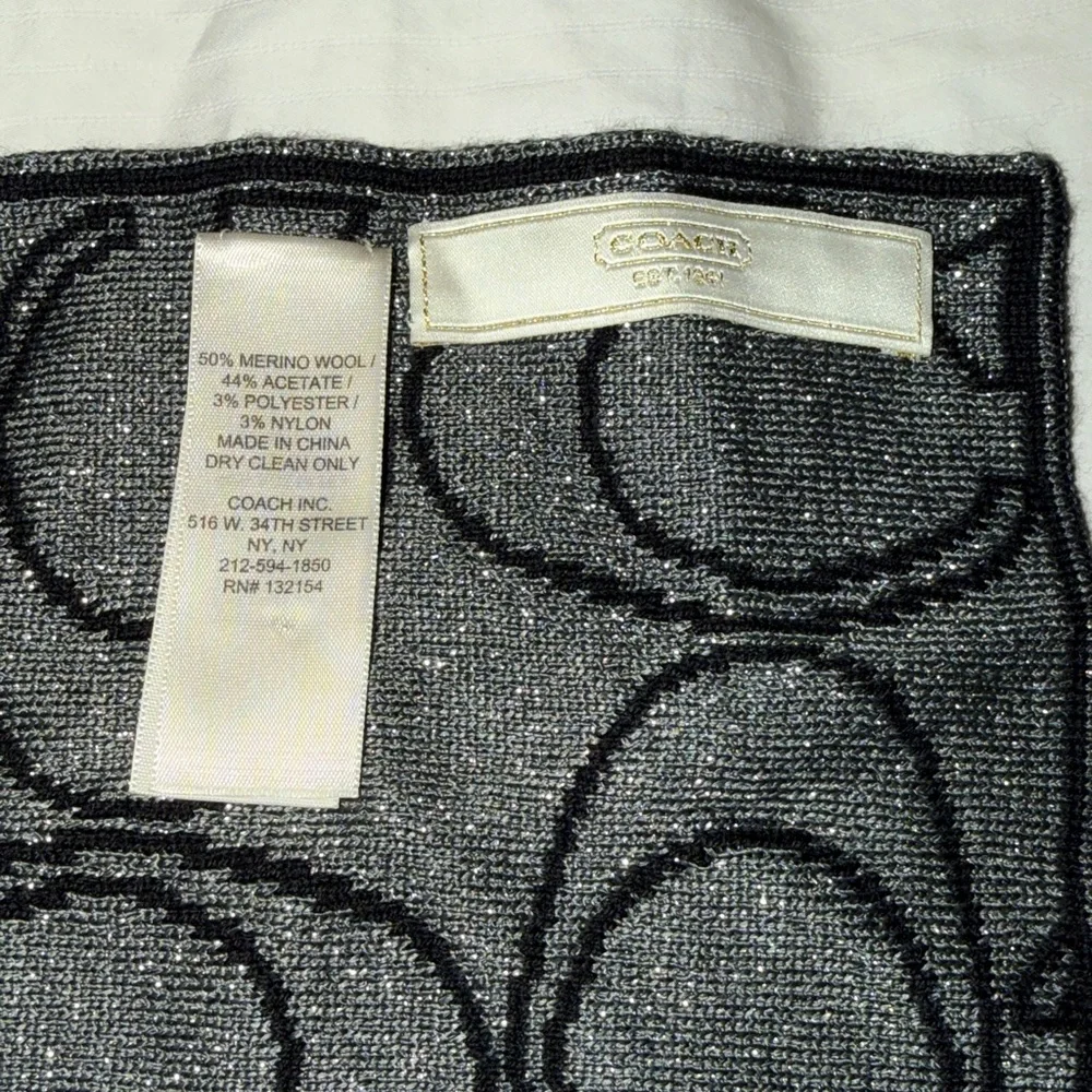 Coach Reversible Sparkly Logo Scarf